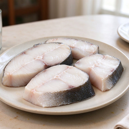 Fresh Flounder Fish Steaks Skin On