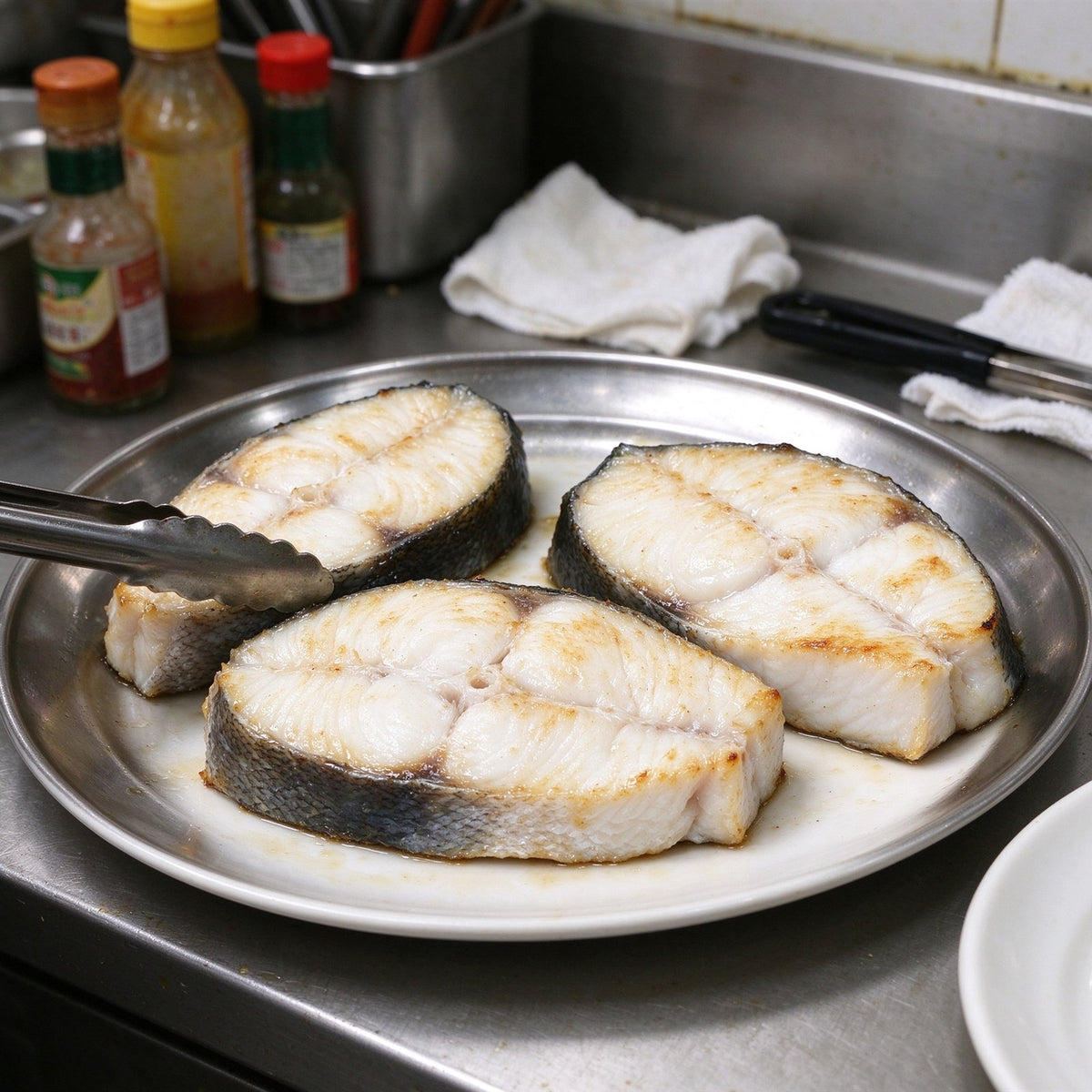 Fresh Flounder Fish Steaks Skin On