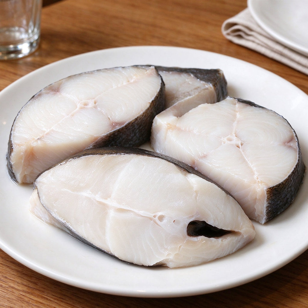 Fresh Flounder Fish Steaks Skin On