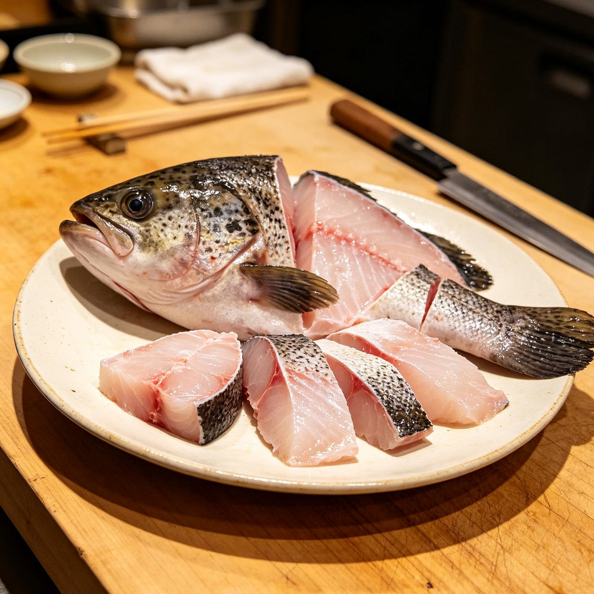 Fresh Whole Grouper with Cut Steaks